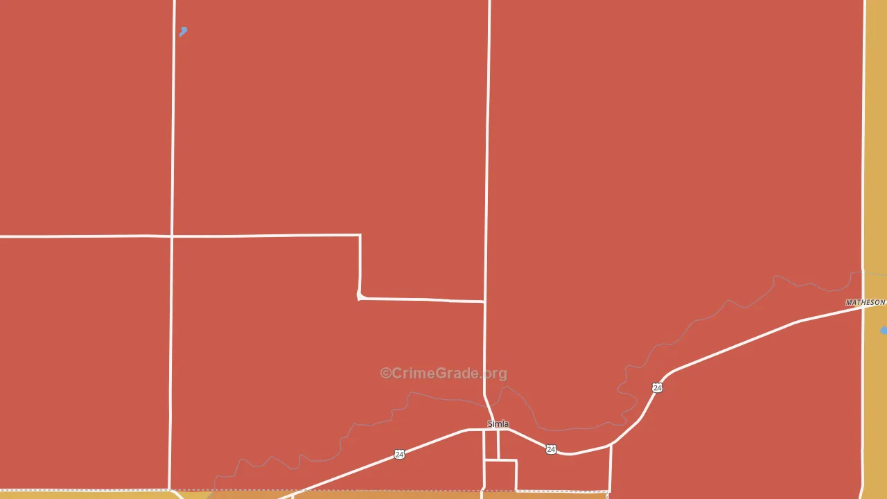 Simla, CO Map of Drug-Related Crime Rates