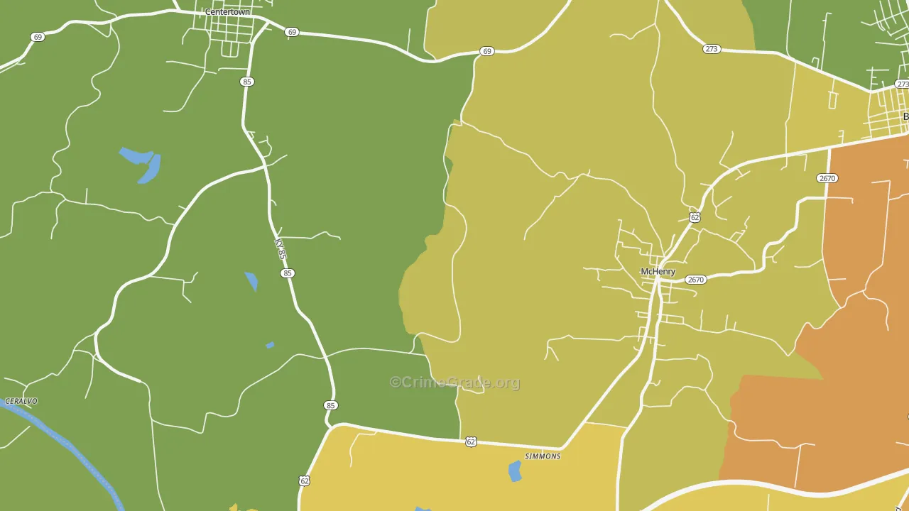 Simmons, KY Map of Drug-Related Crime Rates