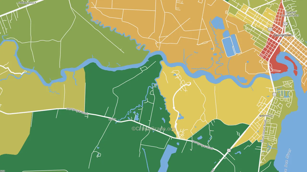 Simmonsville, SC Map of Drug-Related Crime Rates