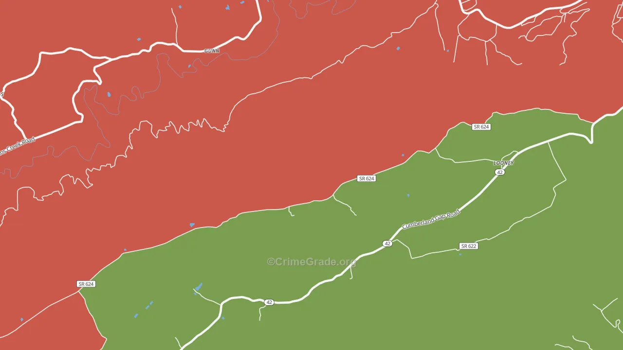 Simmonsville, VA Map of Drug-Related Crime Rates