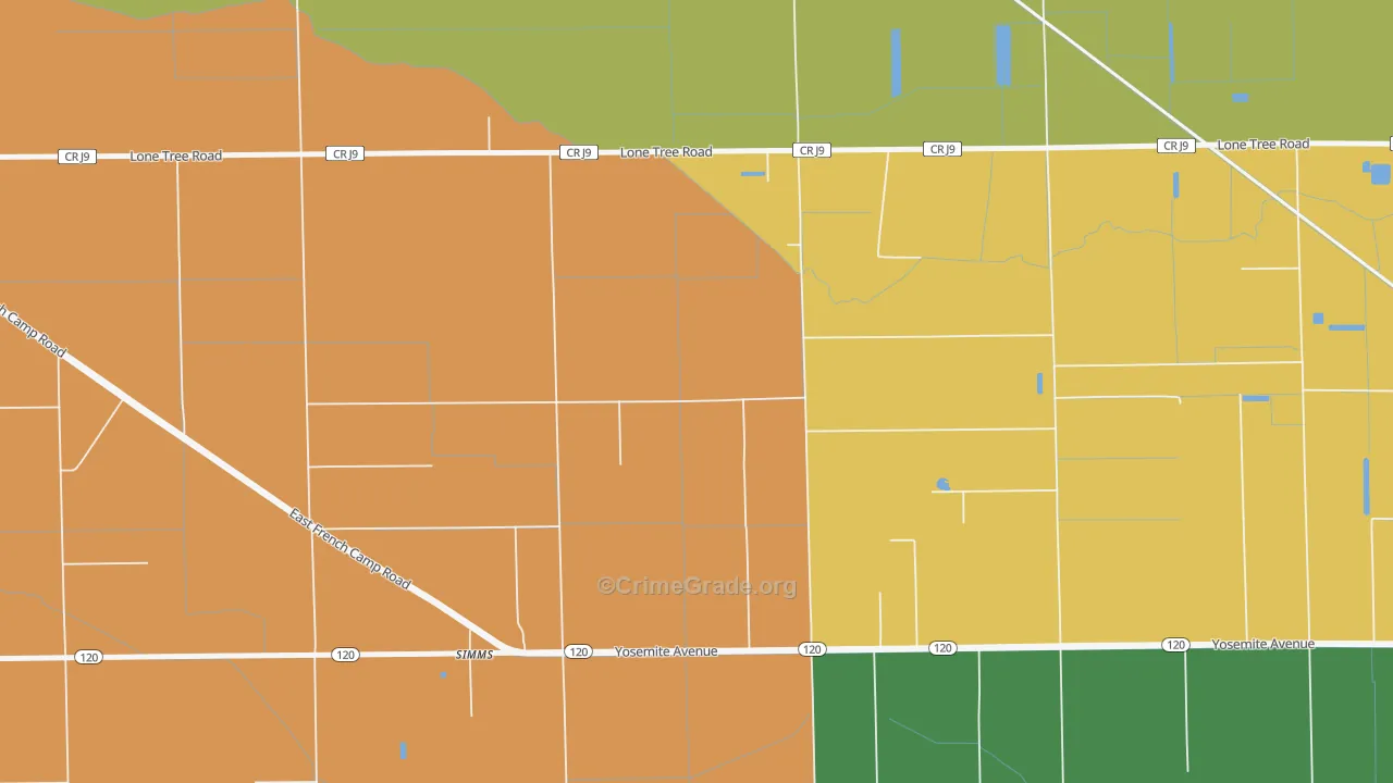 Simms, CA Map of Drug-Related Crime Rates