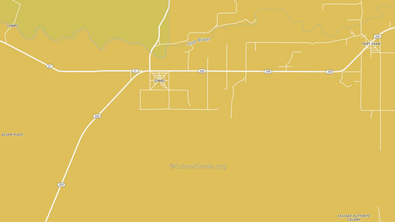 Simms, MT Map of Drug-Related Crime Rates