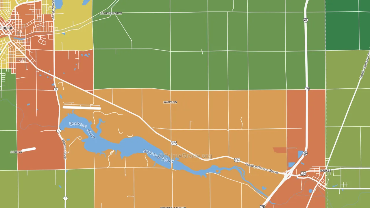 Simpson, IN Map of Drug-Related Crime Rates