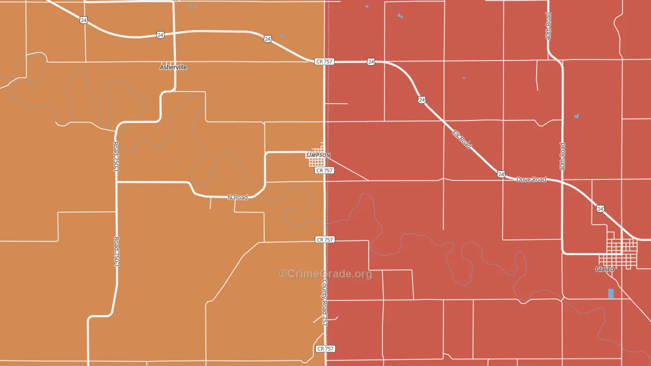 Simpson, KS Map of Drug-Related Crime Rates