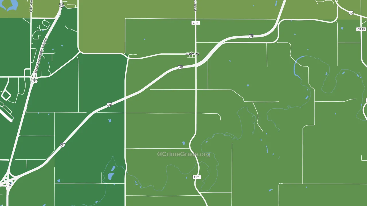 Simpson, MN Map of Drug-Related Crime Rates