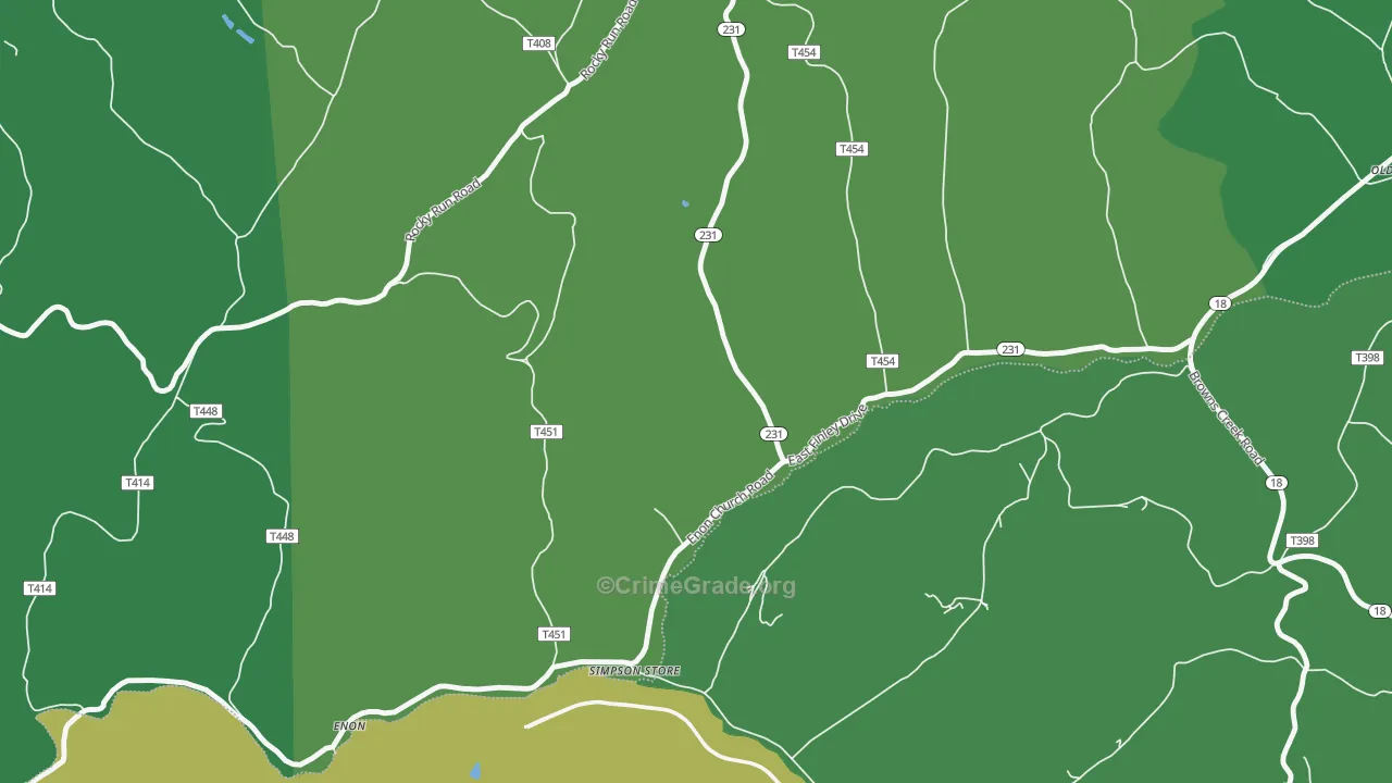 Simpson Store, PA Map of Drug-Related Crime Rates