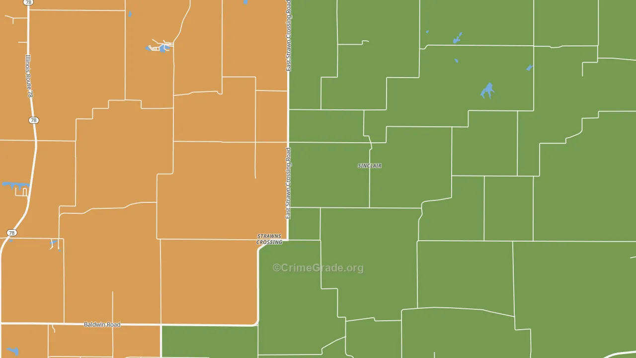 Sinclair, IL Map of Drug-Related Crime Rates
