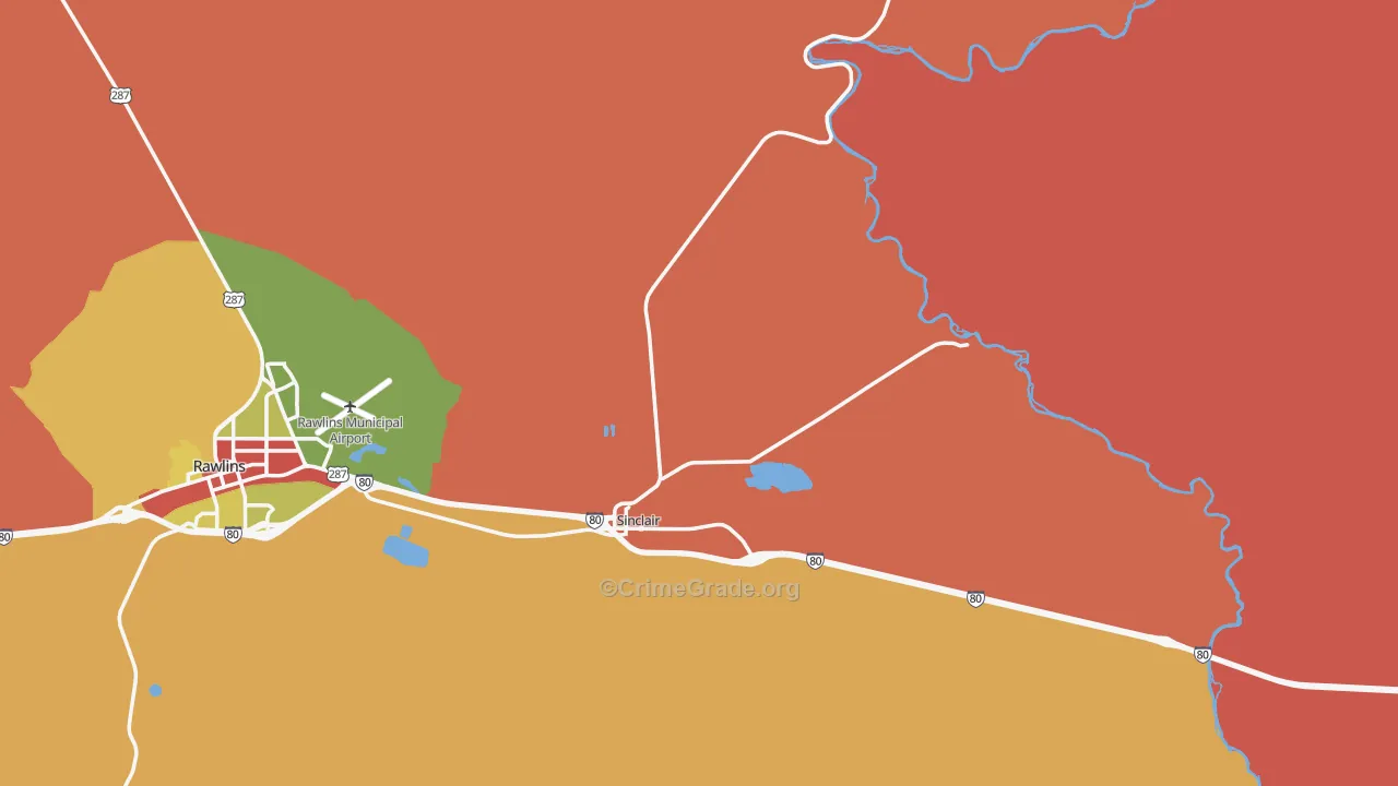 Sinclair, WY Map of Drug-Related Crime Rates