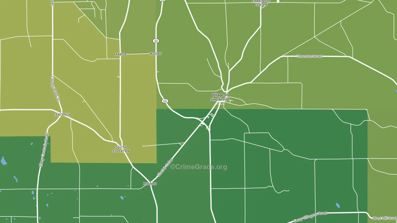 Sinclairville, NY Map of Drug-Related Crime Rates