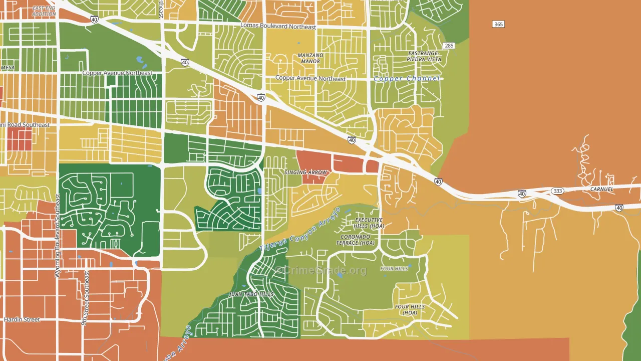 Singing Arrow, Albuquerque, NM Map of Drug-Related Crime Rates