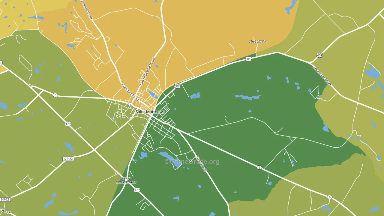 Singleton, SC Map of Drug-Related Crime Rates