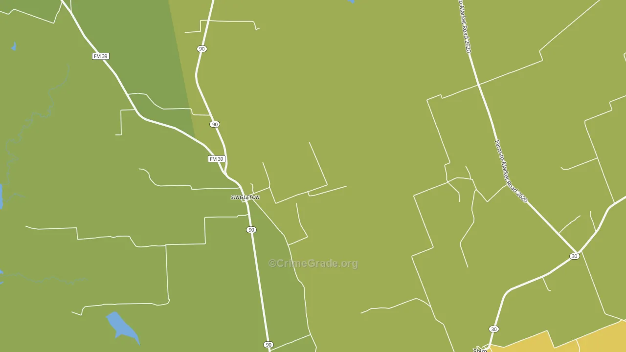 Singleton, TX Map of Drug-Related Crime Rates