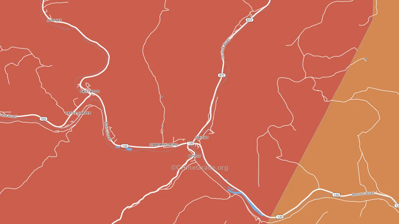 Sinnamahoning, PA Map of Drug-Related Crime Rates