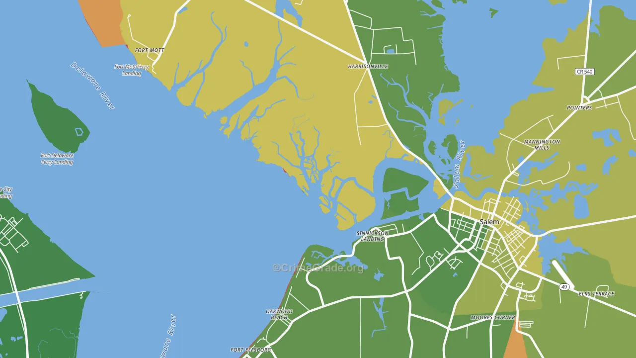 Sinnickson Landing, NJ Map of Drug-Related Crime Rates
