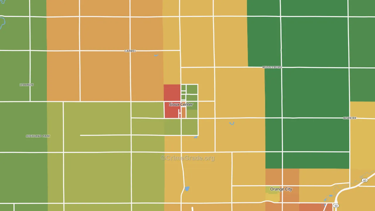 Sioux County, IA Map of Drug-Related Crime Rates