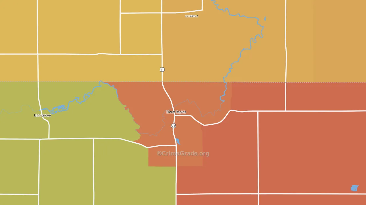 Sioux Rapids, IA Map of Drug-Related Crime Rates
