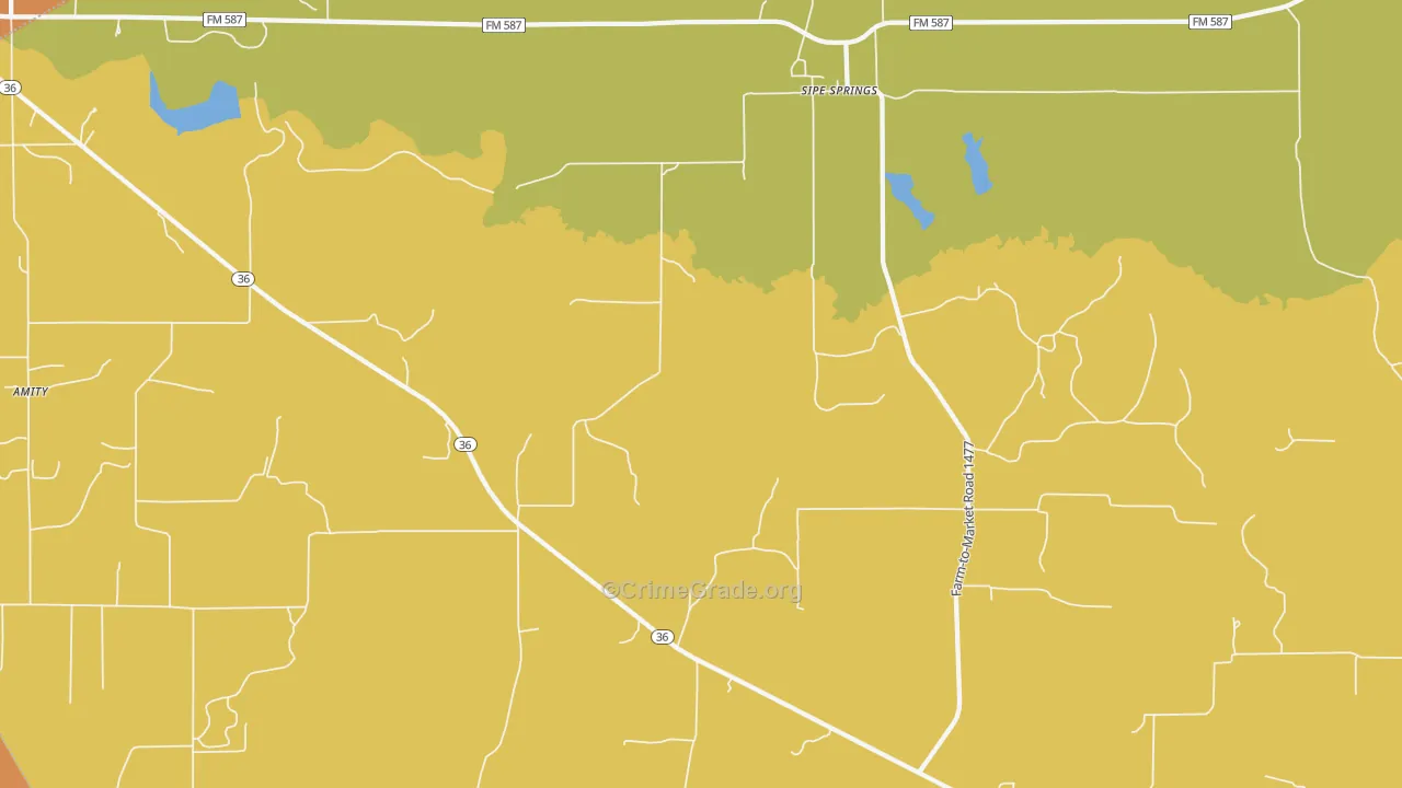Sipe Springs, TX Map of Drug-Related Crime Rates