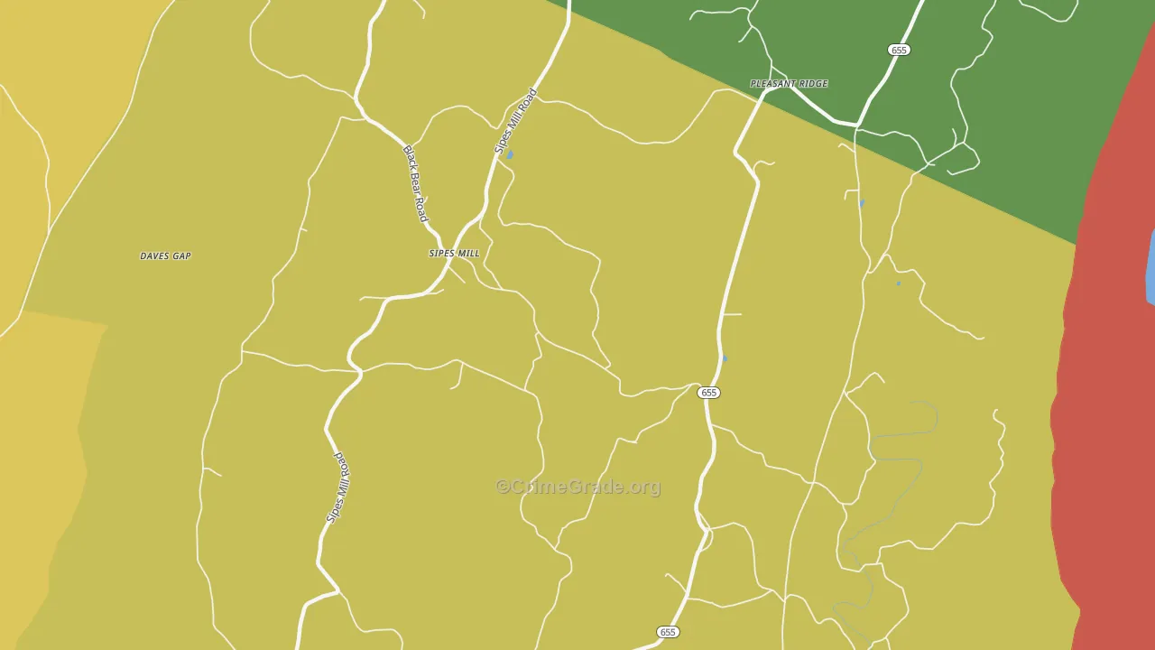 Sipes Mill, PA Map of Drug-Related Crime Rates