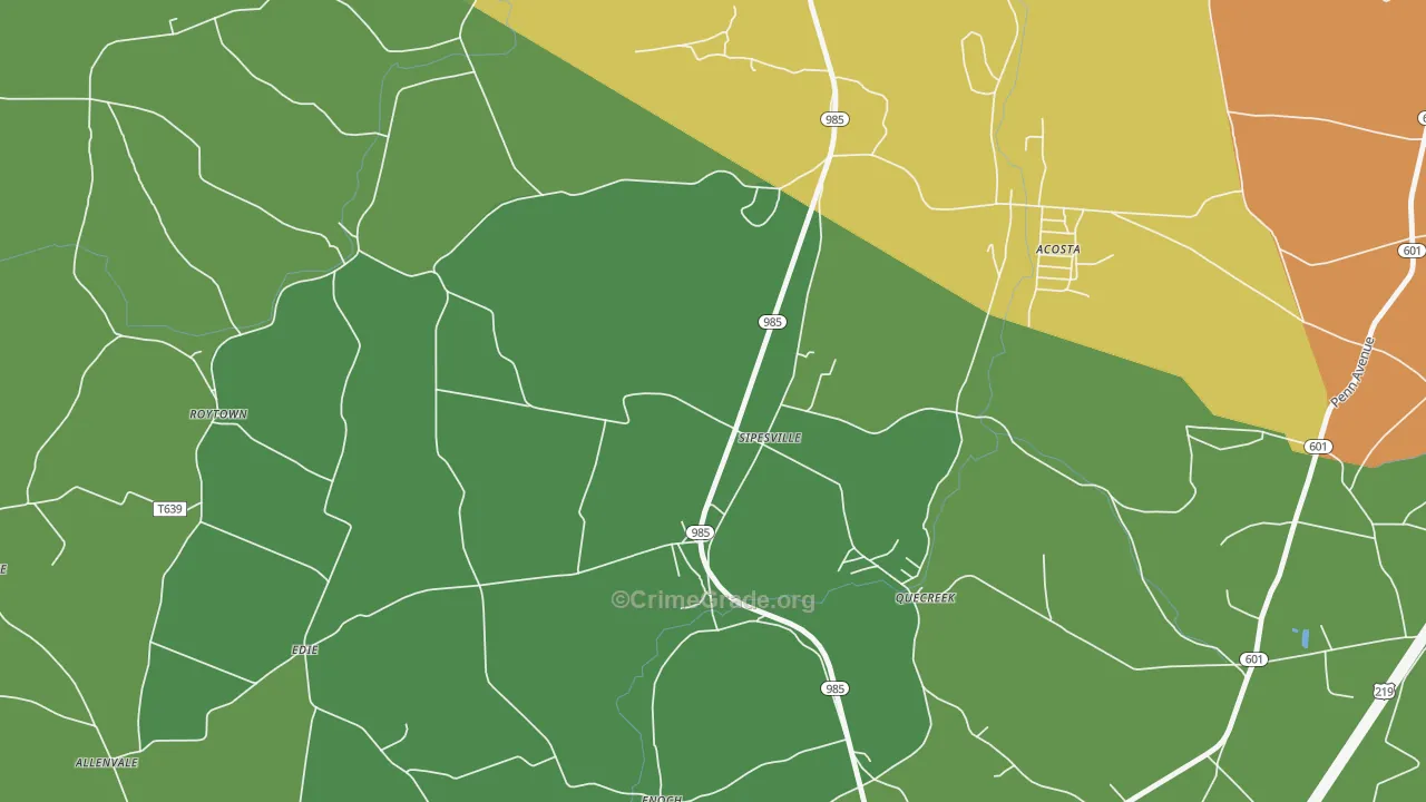 Sipesville, PA Map of Drug-Related Crime Rates