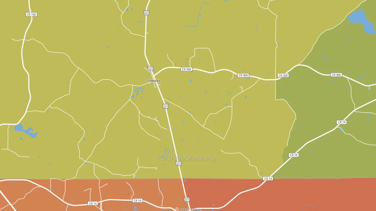 Sirmans, FL Map of Drug-Related Crime Rates
