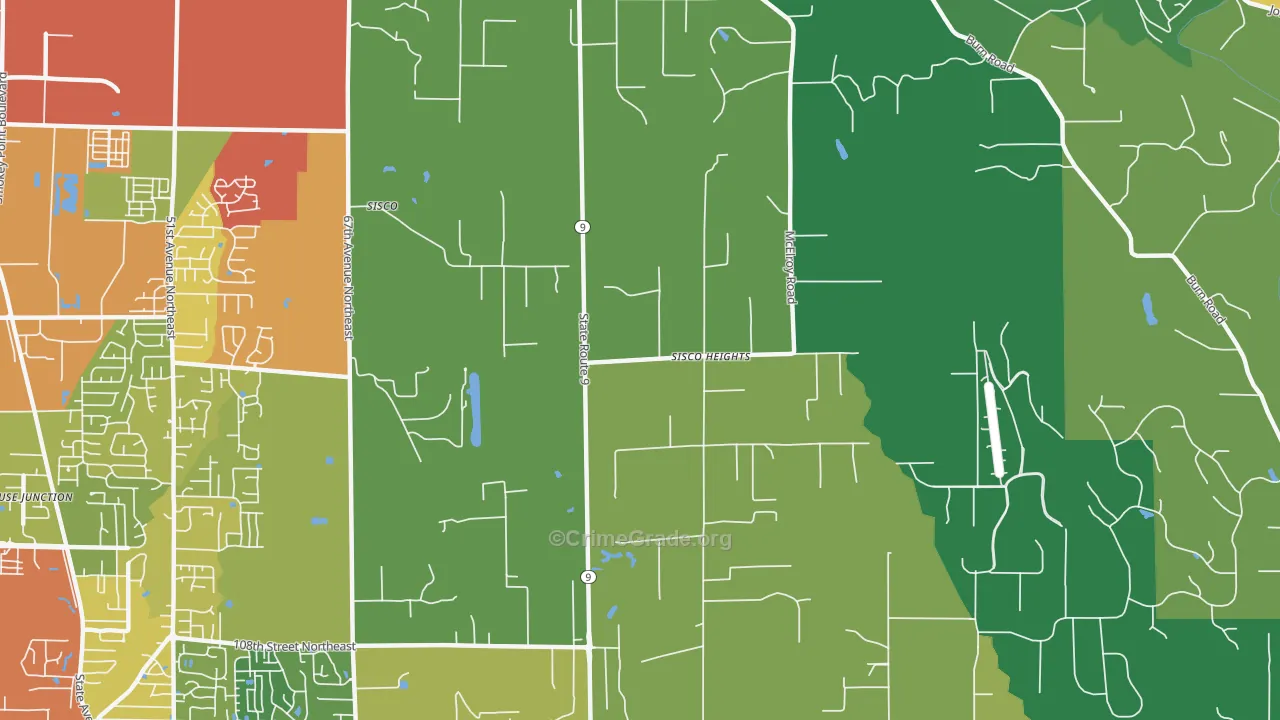 Sisco Heights, WA Map of Drug-Related Crime Rates