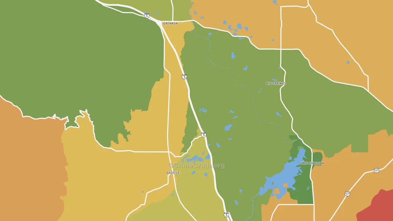 Siskiyou County, CA Map of Drug-Related Crime Rates