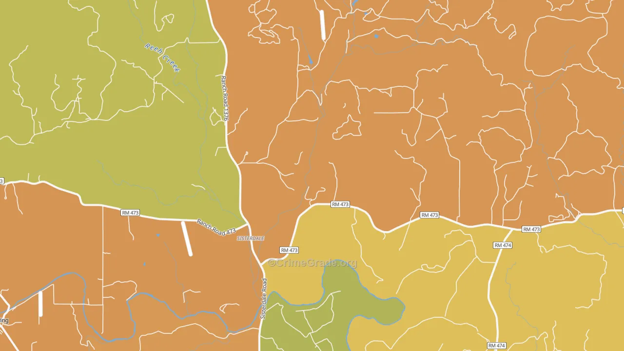 Sisterdale, TX Map of Drug-Related Crime Rates