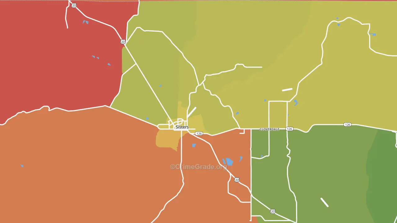 Sisters, OR Map of Drug-Related Crime Rates