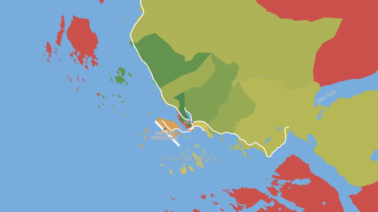 Sitka, AK Map of Drug-Related Crime Rates