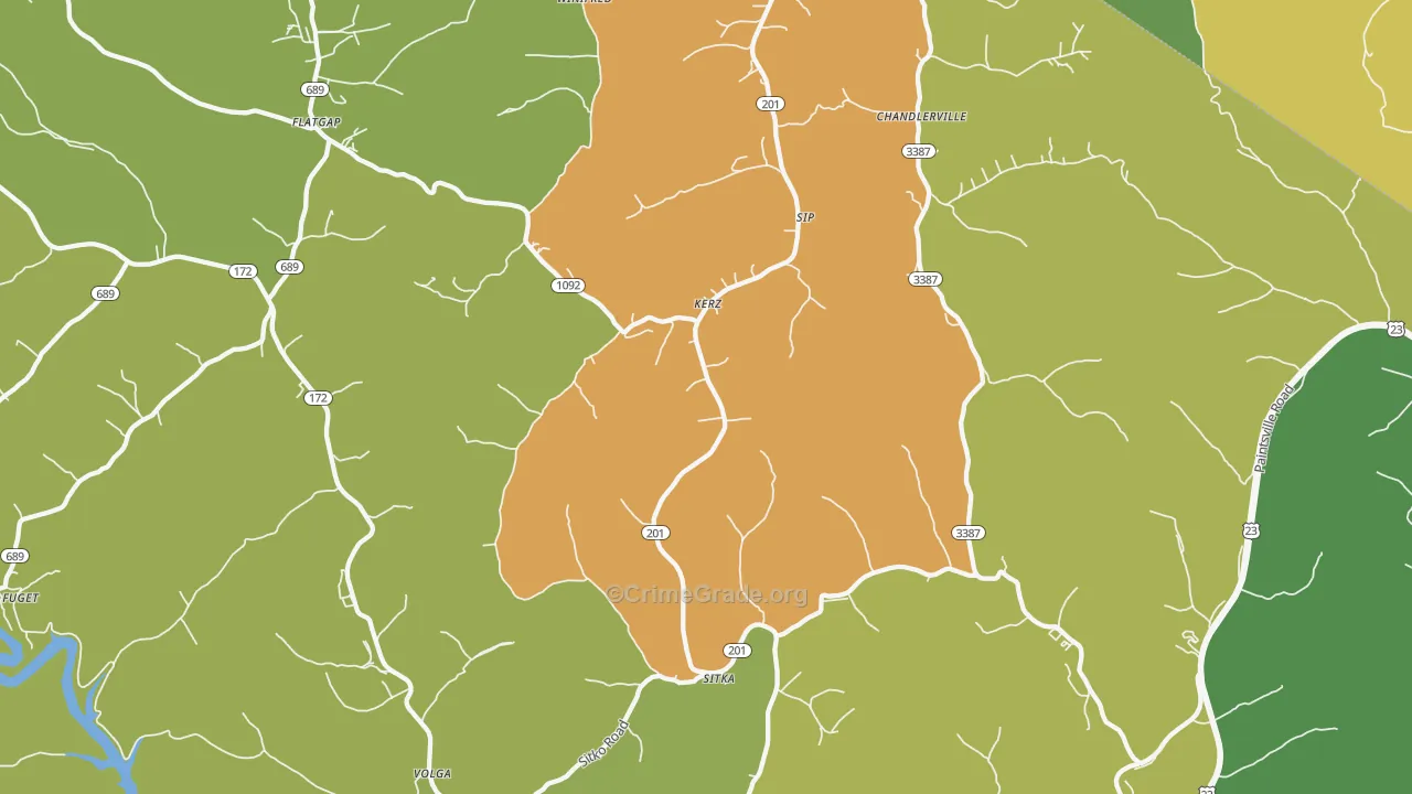 Sitka, KY Map of Drug-Related Crime Rates