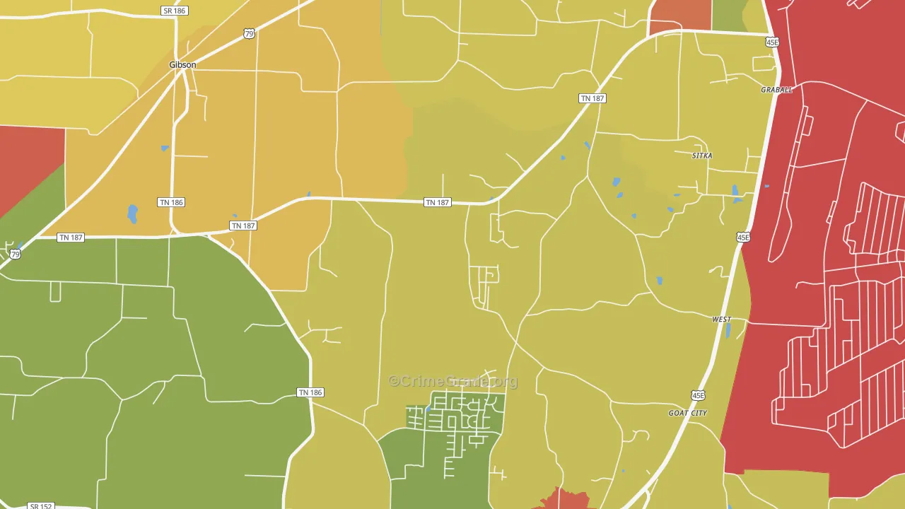 Sitka, TN Map of Drug-Related Crime Rates