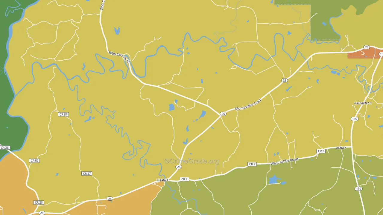Six Mile, AL Map of Drug-Related Crime Rates