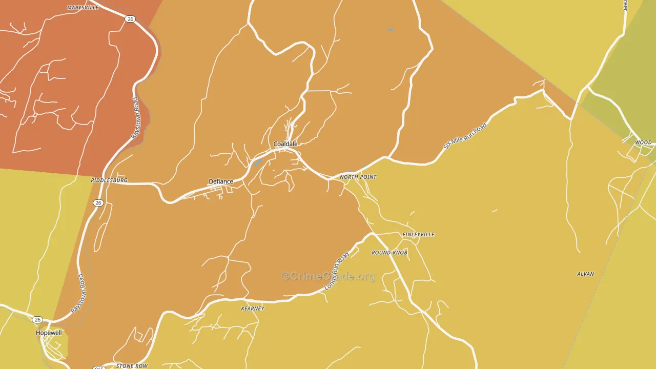 Six Mile Run, PA Map of Drug-Related Crime Rates