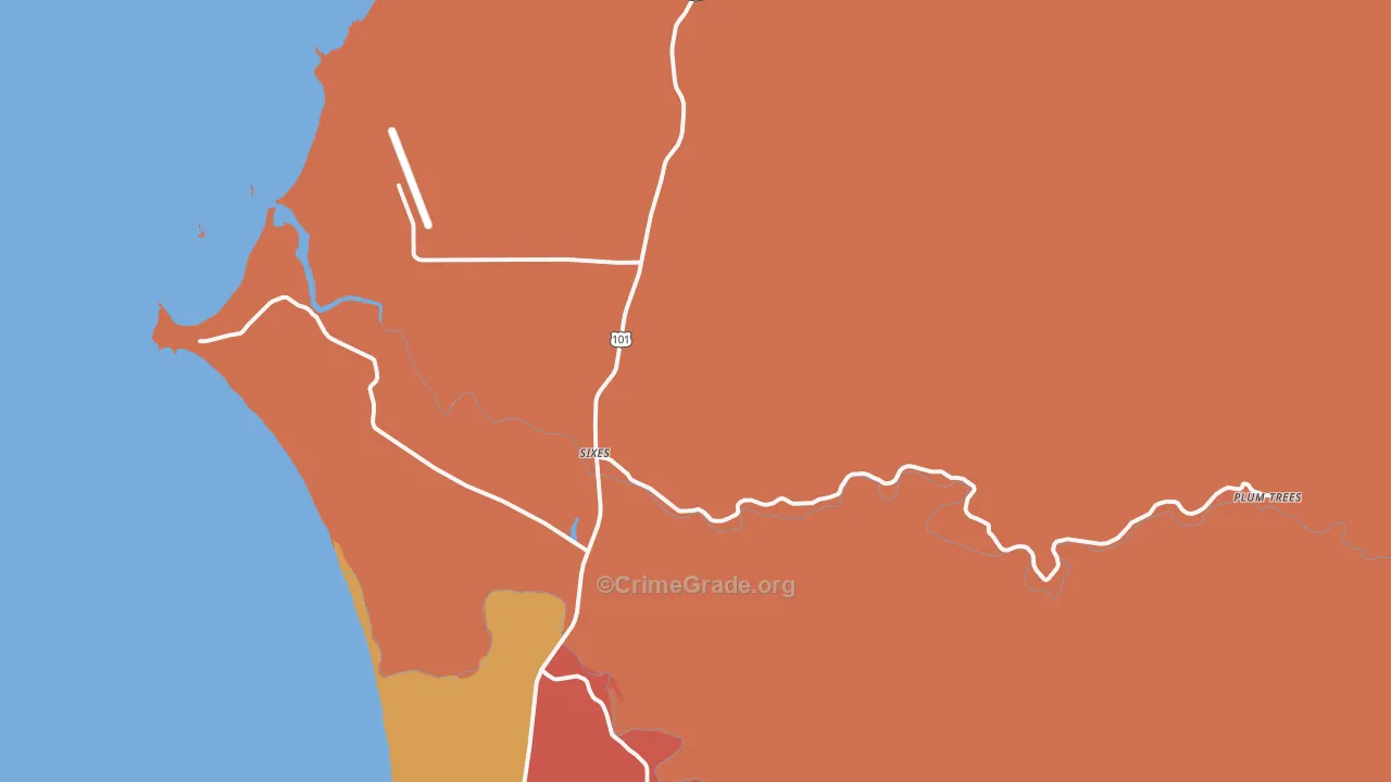 Sixes, OR Map of Drug-Related Crime Rates