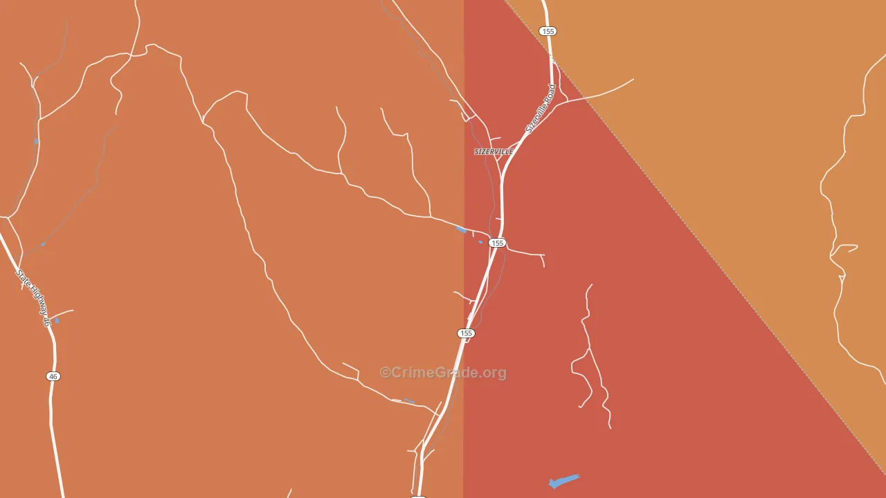 Sizerville, PA Map of Drug-Related Crime Rates