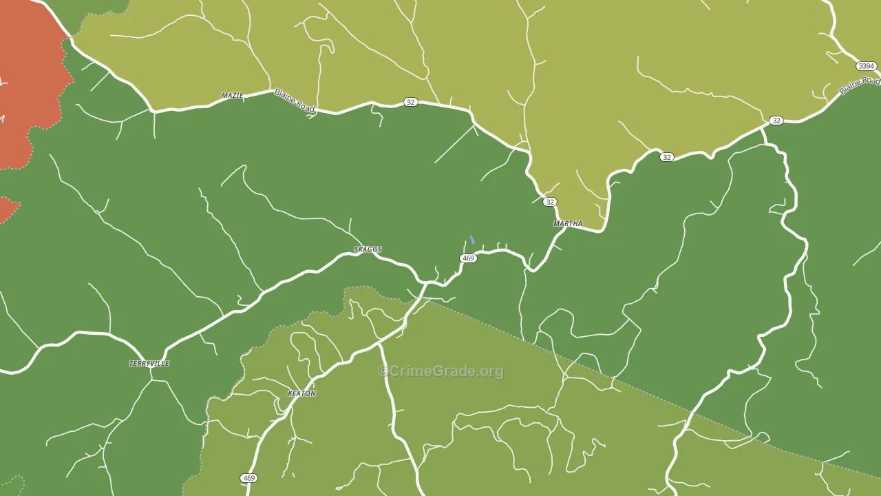 Skaggs, KY Map of Drug-Related Crime Rates