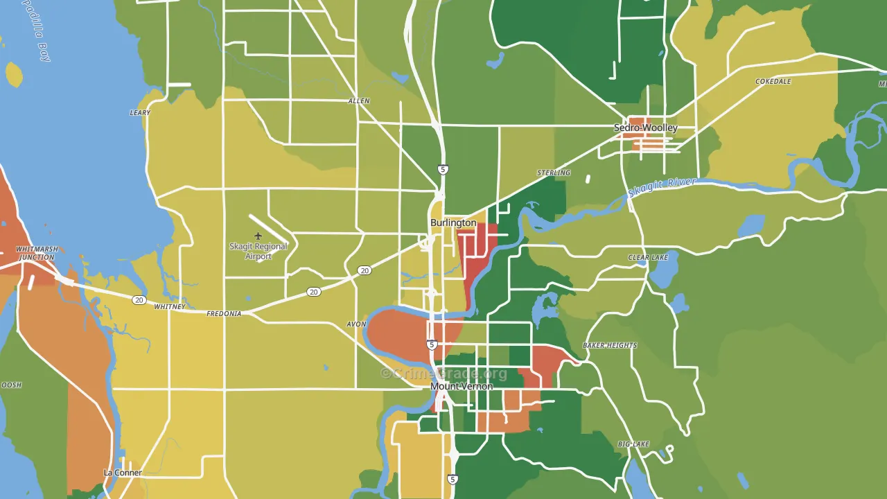 Skagit County, WA Map of Drug-Related Crime Rates