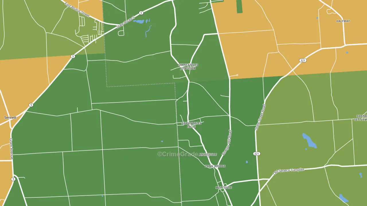 Skaneateles Falls, NY Map of Drug-Related Crime Rates