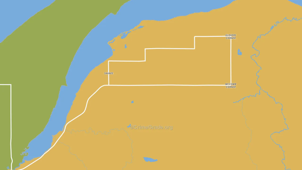 Skanee, MI Map of Drug-Related Crime Rates