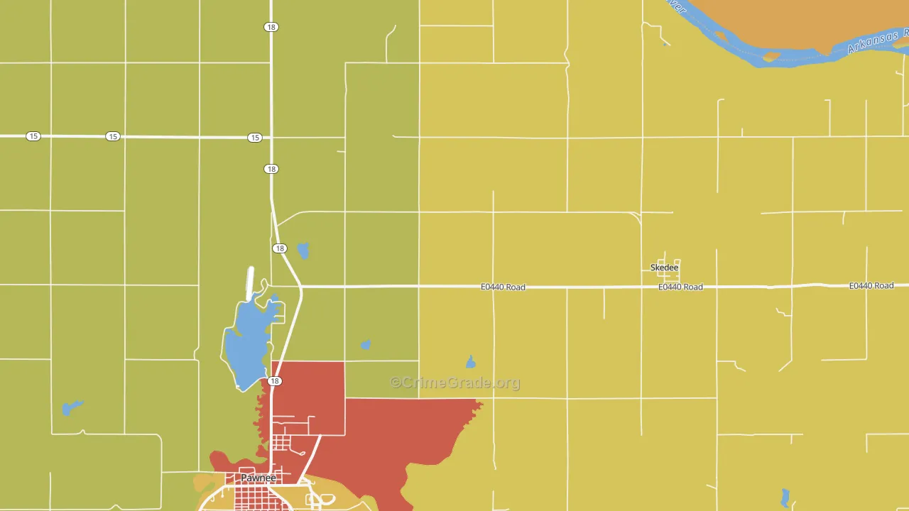 Skedee, OK Map of Drug-Related Crime Rates