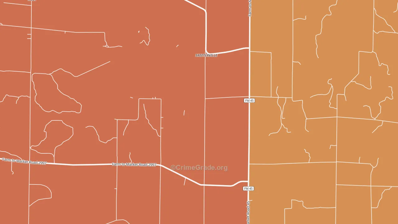 Skeeterville, TX Map of Drug-Related Crime Rates