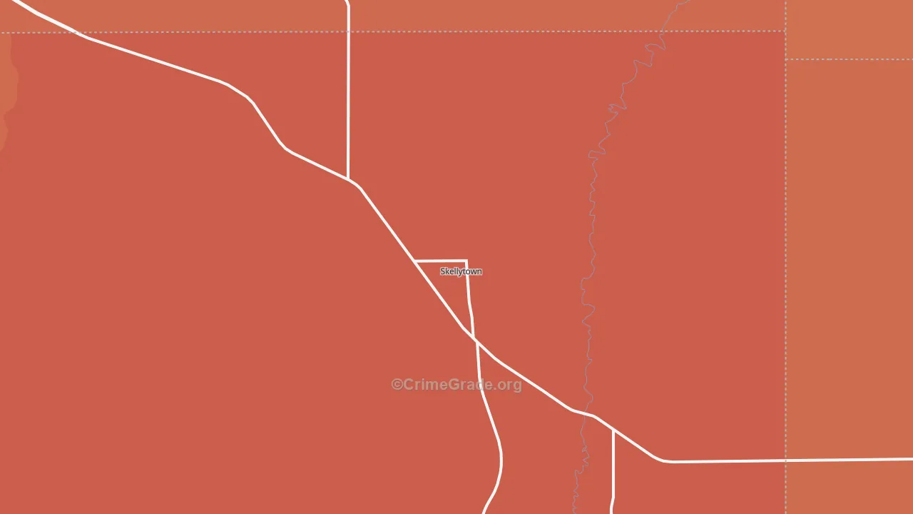 Skellytown, TX Map of Drug-Related Crime Rates