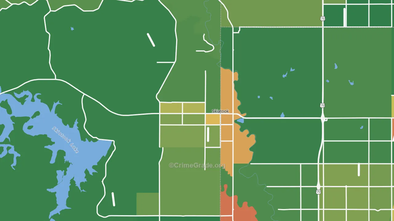 Skiatook, OK Map of Drug-Related Crime Rates