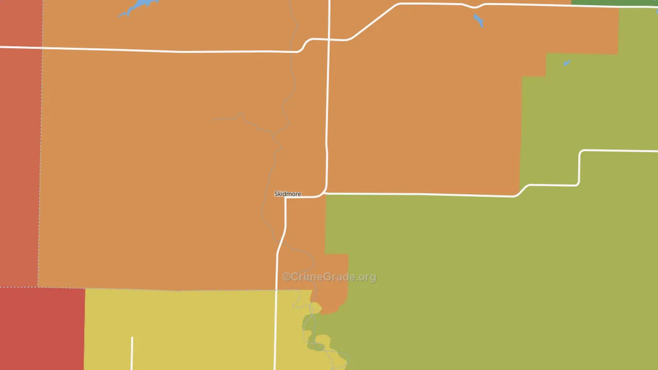 Skidmore, MO Map of Drug-Related Crime Rates