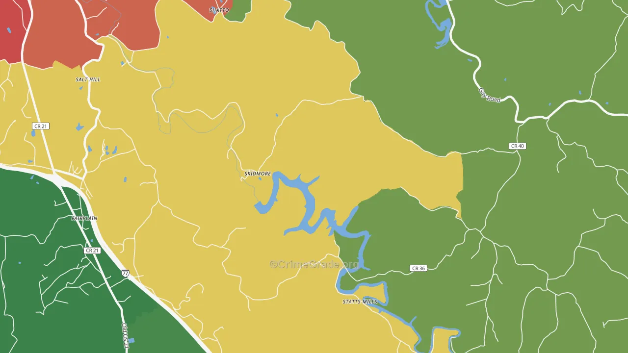Skidmore, WV Map of Drug-Related Crime Rates
