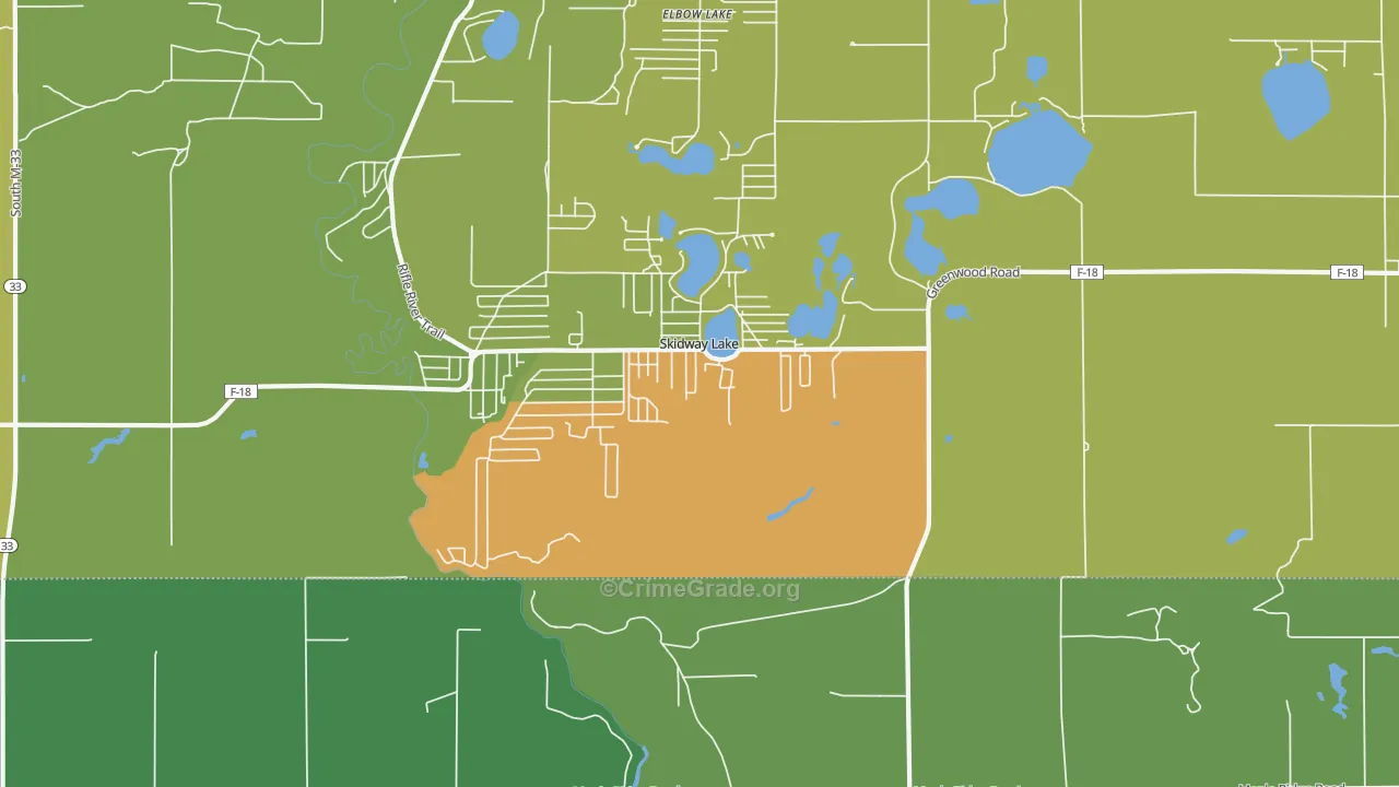 Skidway Lake, MI Map of Drug-Related Crime Rates