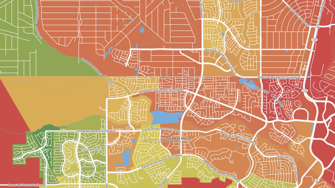 Skies West, Albuquerque, NM Map of Drug-Related Crime Rates