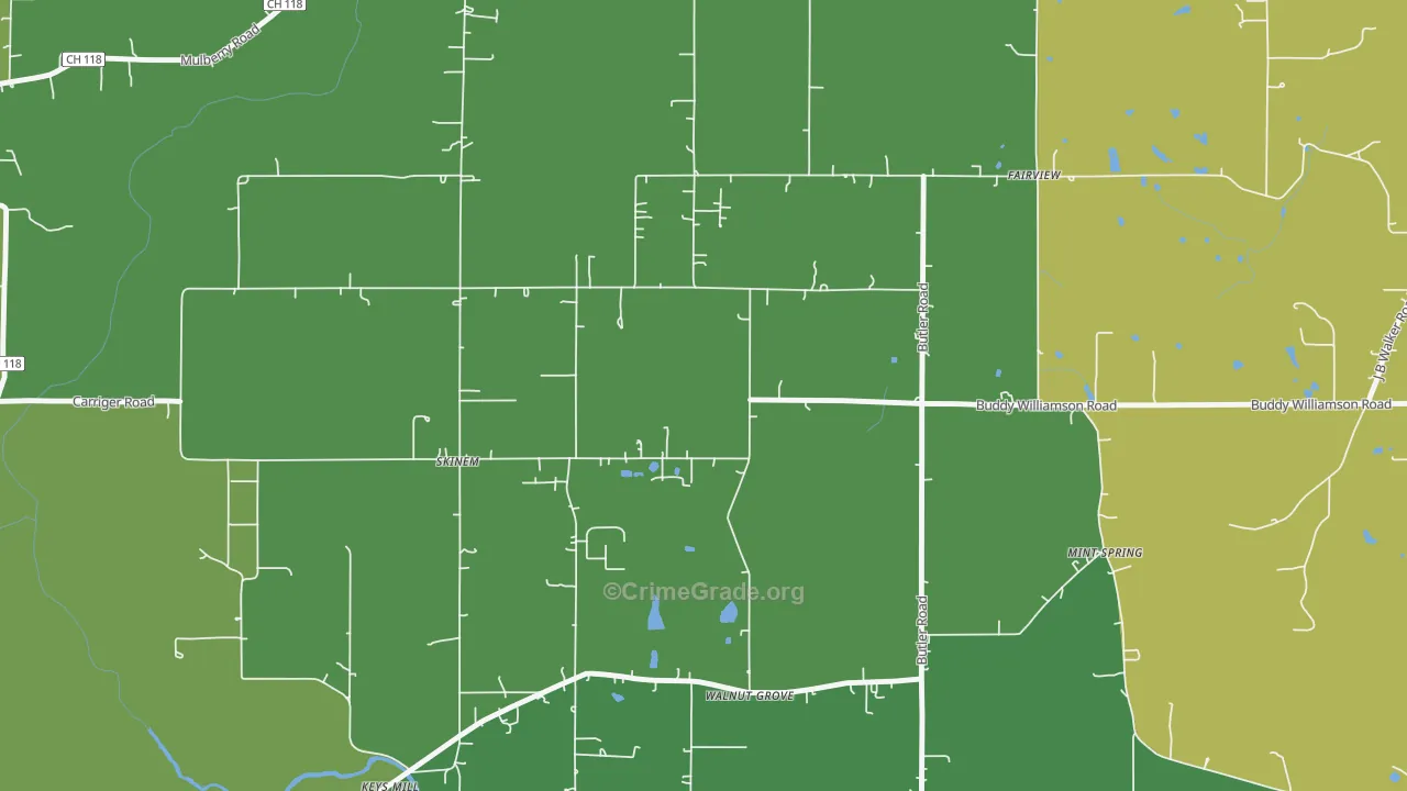 Skinem, AL Map of Drug-Related Crime Rates
