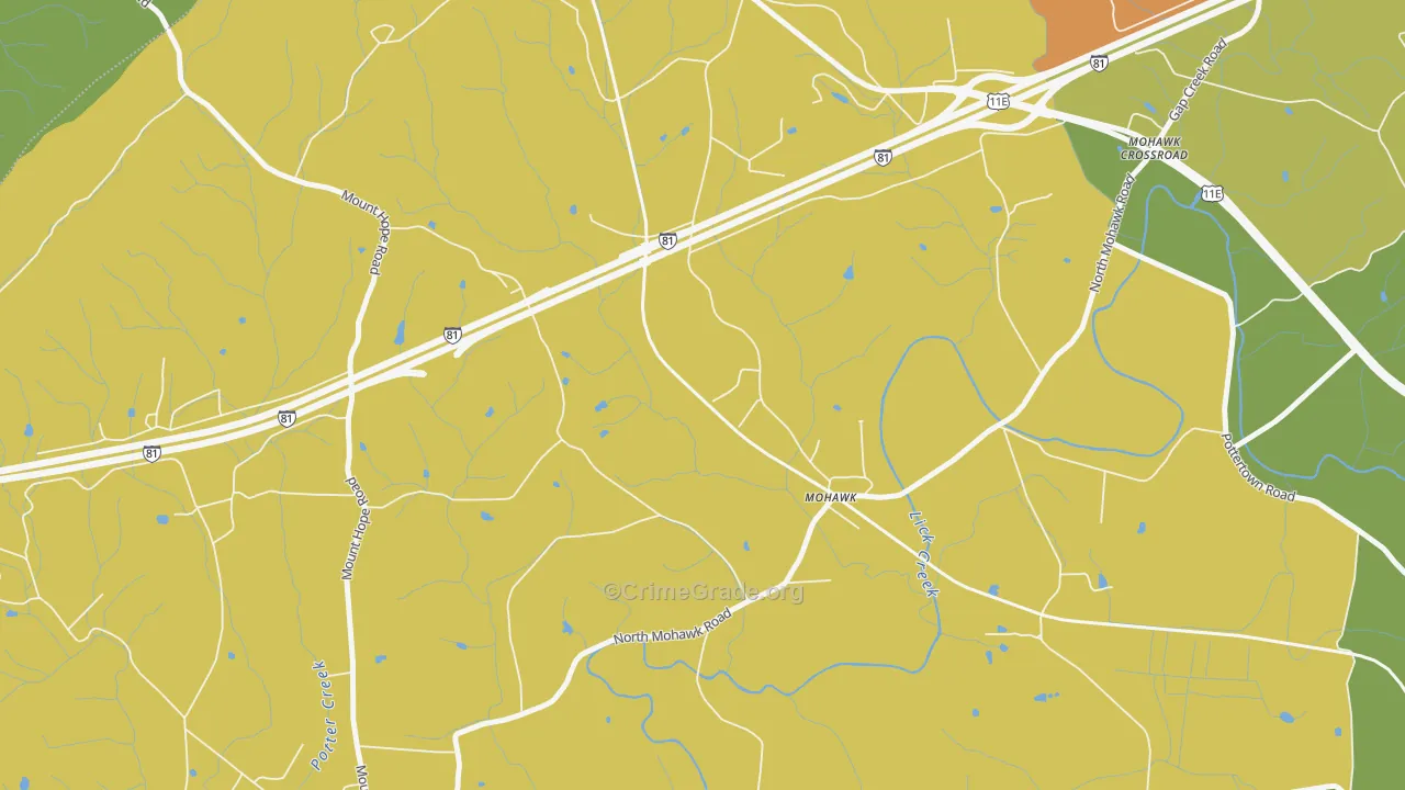 Skinner Crossroad, TN Map of Drug-Related Crime Rates