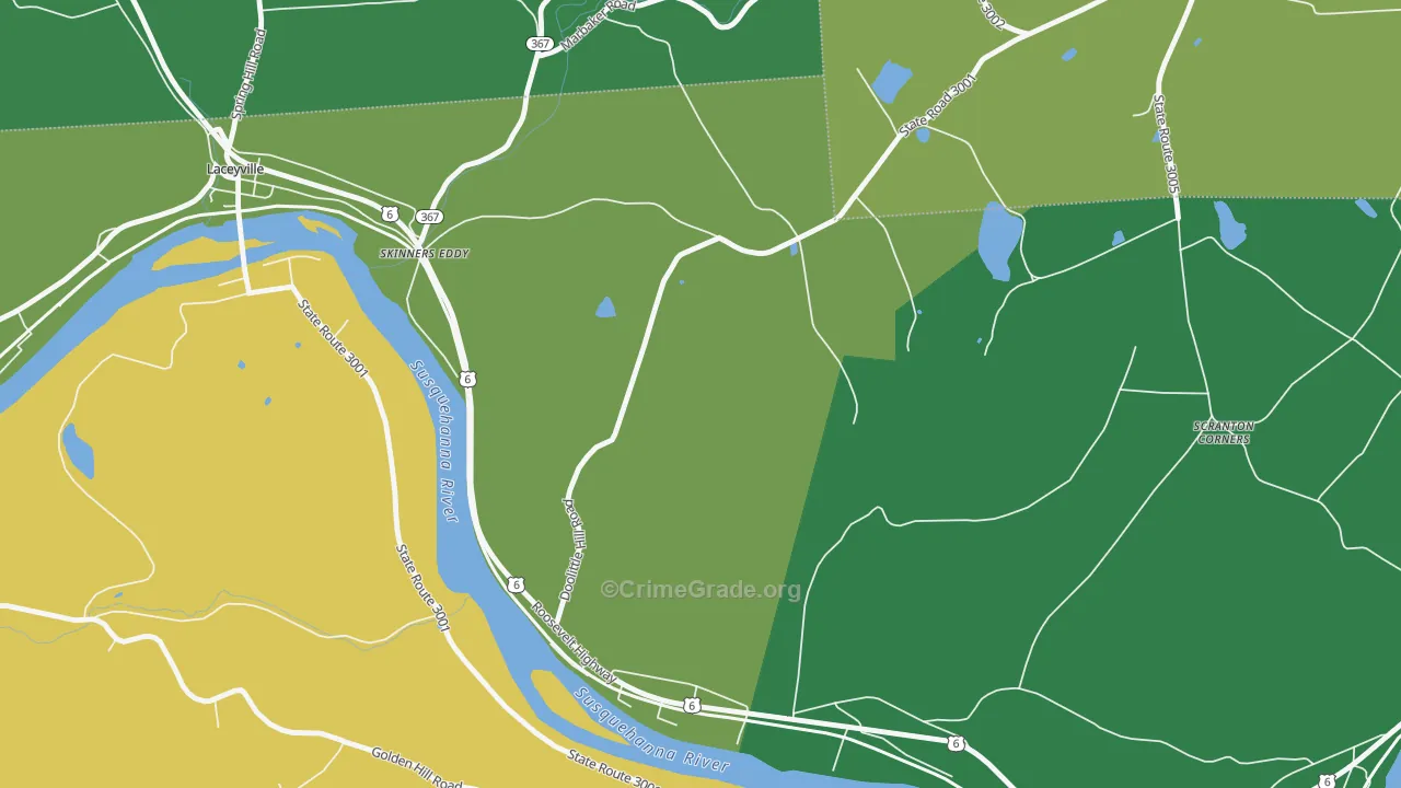 Skinners Eddy, PA Map of Drug-Related Crime Rates